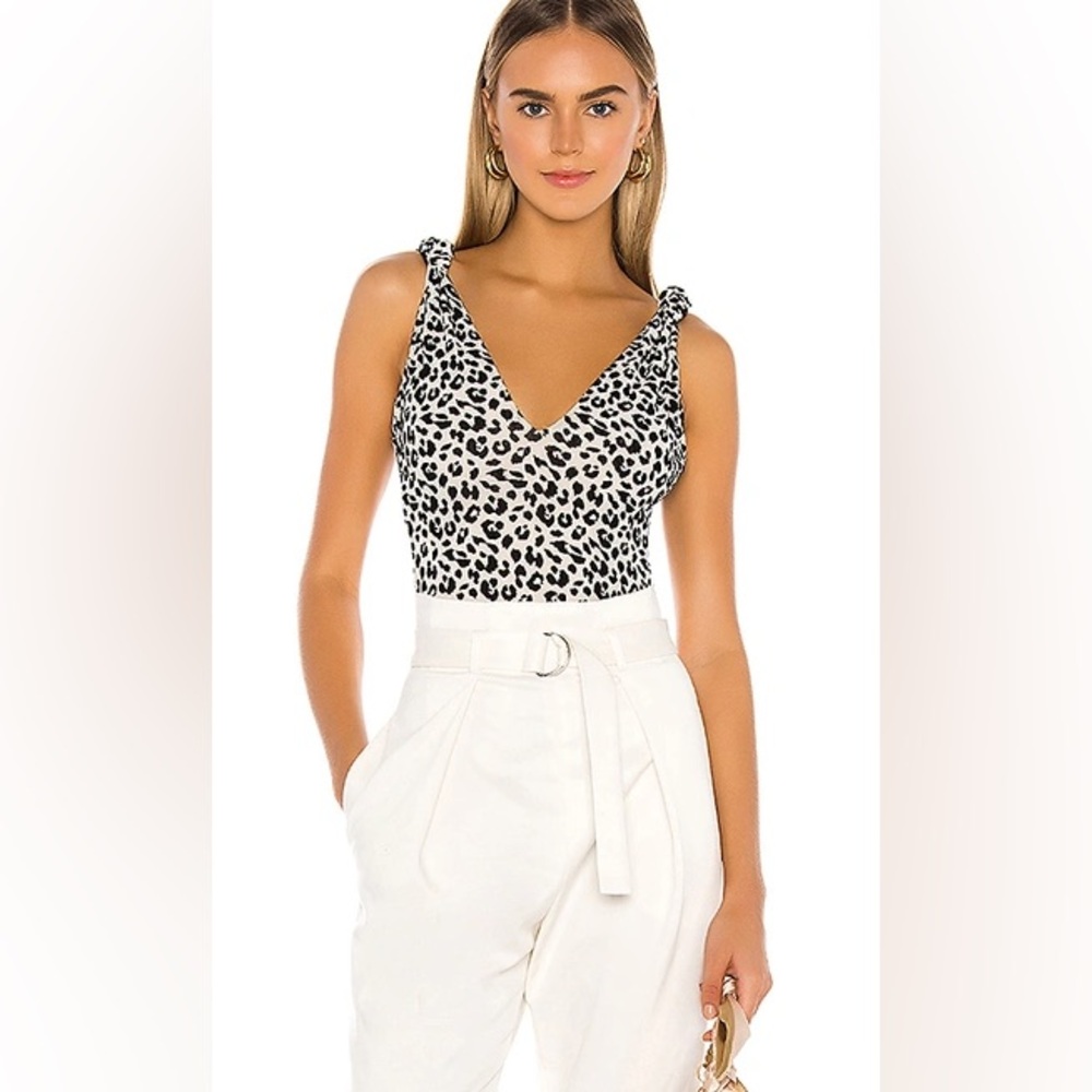 Majorelle Kiana Bodysuit in Ivory Leopard Size small